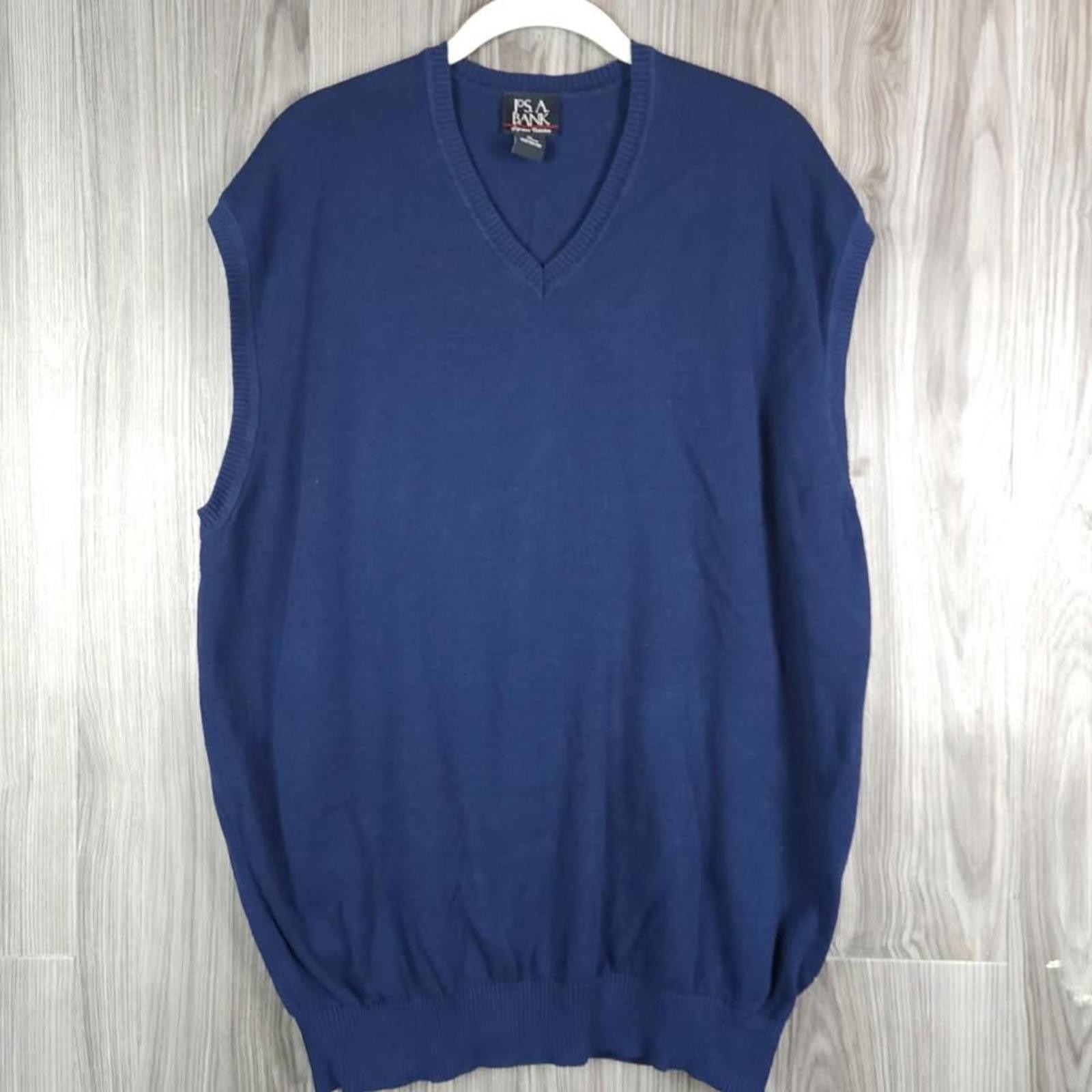 Jos. A. Bank Signature Collection Mens Xl Navy Blue Wool V-Neck Sweater Vest